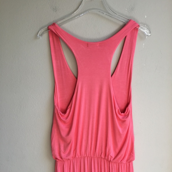 Boohoo Racerback Maxi Dress Pink Jersey Size 10 - Picture 6 of 7
